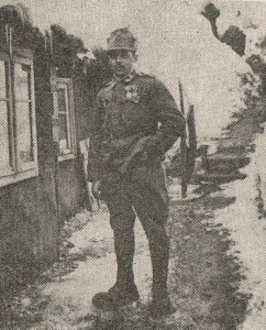 D. Ciumbrudean, February 1917 outside telephone operators' hut